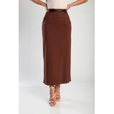 Fenzy Elegantna Midi Suknja, Smeđa Fenzy Elegantna Midi Suknja, Smeđa Slike