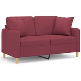  Dvosjed s ukrasnim jastucima boja vina 120 cm od tkanine | shoptok.hr