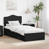 vidaXL Krevetna konstrukcija Crna 75 x 190 cm Konstruirano drvo | shoptok.hr