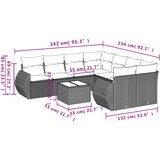  9-dijelni set vrtnih sofa s jastucima bež od poliratana | shoptok.hr