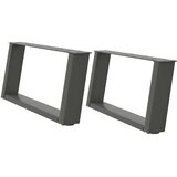  Noge za klubsko mizico v obliki črke U 2 kosa antracitne 60 x (30-31) cm jeklo, (22123987) | Shoptok.si