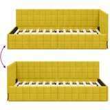 vidaXL Kutni okvir kreveta s uzglavljem Žuta 100 x 200 cm Baršun | shoptok.hr