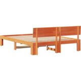 vidaXL Krevetni okvir s uzglavljem vax smeđe boje 160x200 cm od masivne borovine | shoptok.hr