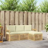  Set vanjskih sofa 4 pcs Bijela i krem 189,5 x 122,5 x 73 cm | shoptok.hr