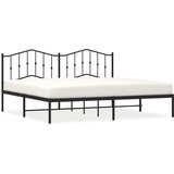  The Living Store Kovinski posteljni okvir z vzglavjem črn 193x203 cm - Posteljni Okvir, (21502851) | Shoptok.si
