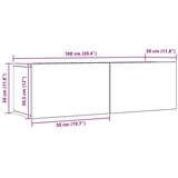  Zidni TV ormarići 2 kom boja hrasta artisan 100x30x30 cm | shoptok.hr