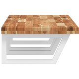  Zidna polica za umivaonik od čelika i masivnog bagremovog drva Smeđa 160 x 50 x 4 cm | Shoptok.si