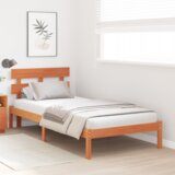  Krevetni okvir s uzglavljem Vosak Smeđa 90x200 cm od punog bora | shoptok.hr