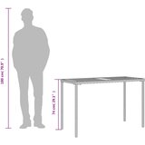  Vrtni stol s pločom od drva bagrema crni 115x54x74 cm poliratan | shoptok.hr