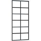 Furnova Drsna vrata ESG steklo in aluminij 90x205 cm črna, (21945172) | Shoptok.si