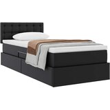 Krevet s madracem i skladištem Crna 90 x 200 cm Lažna koža | Eponuda.com