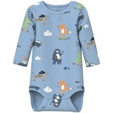name it Pajac/bodi 'NBMVROELS' svetlo modra / siva / oranžna / bela | Shoptok.si