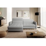 ELTAP Siva raztegljiva/s prostorom za shranjevanje kotna sedežna garnitura iz tkanine bouclé (levi kot/z ležalnikom) Gomsi – | Shoptok.si