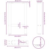  Noge za klub stolić antracit boje 2 kom 28 x (42-43) cm čelik | shoptok.hr