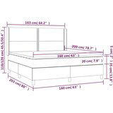  Krevet s oprugama i madracem crni 160x200 cm od tkanine | shoptok.hr