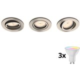 Philips 50393/17/PN-SET 3x led rgbw prigušiva ugradna svetiljka 1xGU10/4,8W/230V hrom+daljinski upravljač | Eponuda.com