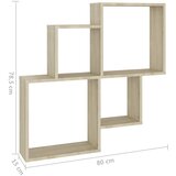  Kockaste zidne police boja hrasta sonome 80x15x78,5 cm drvene | Eponuda.ba