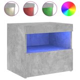  Noćni ormarići s LED svjetlima 2 kom boja betona 50x40x45 cm | shoptok.hr