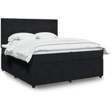 vidaXL Box spring postelja z vzmetnico črna 200x200 cm žamet | Shoptok.si