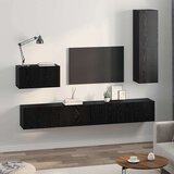 TV Kabinet za Zid Zidne 4 pcs Crni hrast Konstruirano drvo | shoptok.hr