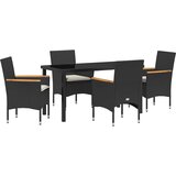  Vrtni set za objed 5 kom. Crna poliratan | shoptok.hr