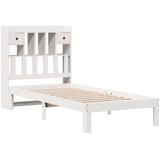 Krevet s regalom za knjige bez madraca bijeli 90x200cm borovina | shoptok.hr