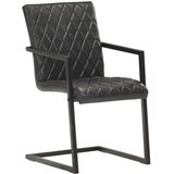 Furnova Nihajni jedilni stoli 4 kosi črno pravo usnje, (21928591) | Shoptok.si