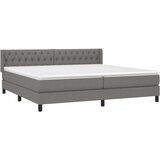  Box spring postelja z vzmetnico temno siva 200x200 cm blago, (20725497) | Shoptok.si
