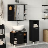 vidaXL komplet kopalniškega pohištva set 3 črno hrastovo inženirski les | Shoptok.si