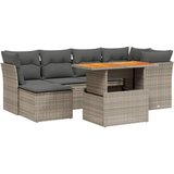 Maison Chic Seti vrtnega pohištva - Vrtna garnitura - Vrtni pohištvo set 7-delna z blazinami siv poli ratan, (21803622) | Shoptok.si
