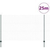 vidaXL Postovi za Ogradu 11 kom U-Kanal Zelena 140 cm Čelik, Šesterokutna Ograda Zelena 1,4x25 m Čelik | shoptok.hr