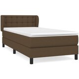 vidaXL Box spring postelja z vzmetnico temno rjava 100x200 cm blago, (20724119) Cene