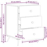  Noćni ormar Staro drvo 43 x 41 x 66,5 cm Konstruirano drvo | shoptok.hr