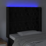  LED uzglavlje crno 93x16x118/128 cm baršunasto | shoptok.hr