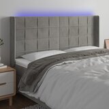  LED uzglavlje svjetlosivo 163 x 16 x 118/128 cm baršunasto | shoptok.hr