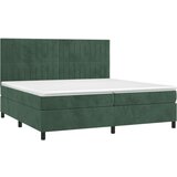 Krevet s oprugama i madracem tamnozeleni 200x200 cm baršunasti | shoptok.hr