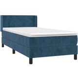vidaXL Box spring krevet s madracem tamnoplavi 90x190 cm baršunasti Cijene