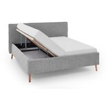 Meise Möbel Svijetlo sivi tapecirani bračni krevet s prostorom za odlaganje s podnicom 160x200 cm Riva – | shoptok.hr