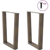  Noge za blagovaonski stol V-oblik 2 kom Prirodni čelik 70 x (72-73,3) cm Čelik | shoptok.hr