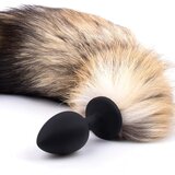 Sunfo - silikonski analni dildo sa lisičjim repom (crno-crveni) | shoptok.hr