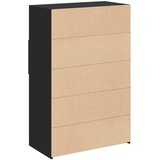  Visoka komoda crna 80 x 42,5 x 124 cm konstruirano drvo | shoptok.hr