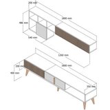 Hanah home TV ormarić s policama Milan, 180 cm, krem | Eponuda.ba