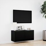  Zidni TV ormarić s LED svjetlima crni 80x31x38 cm | shoptok.hr