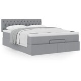  Otomanski krevet s madracem svjetlosivi 140x190 cm od tkanine | Eponuda.com