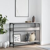  Konzolni stol s policama siva boja hrasta 100x29x75 cm drveni | shoptok.hr