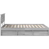  Okvir za krevet s uzglavljem Siva Sonoma 135 x 190 cm | shoptok.hr