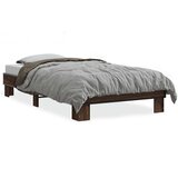 Furnova Posteljni okvir rjav hrast 100x200 cm inženirski les in kovina, (21939342) | Shoptok.si