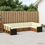  Set vanjskih sofa 10 pcs Prirodna i krem Poliester | Eponuda.ba