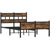 vidaXL Posteljni okvir brez vzmetnice hrast 120x200 cm inženirski les | Shoptok.si