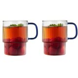 Vialli Design Modre steklene skodelice v kompletu za kapučino 2 ks 350 ml Livio – | Shoptok.si